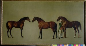 Whistlejacket a dva další hřebci se Simonem Cobbem, ženichem, 1762